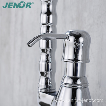 Brass kitchen faucet with soap dispenser
